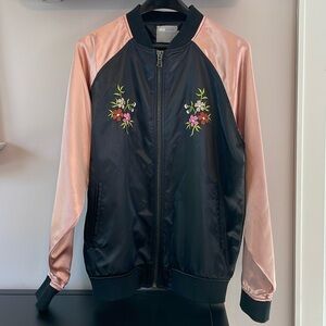 ASOS Embroidered Bird/Flower Bomber Jacket